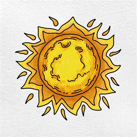 how to draw sun .